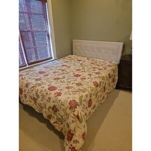 Waverly Jacobean Floral Bird Reverse‎ Stripe King Comforter "Like" Chirp
